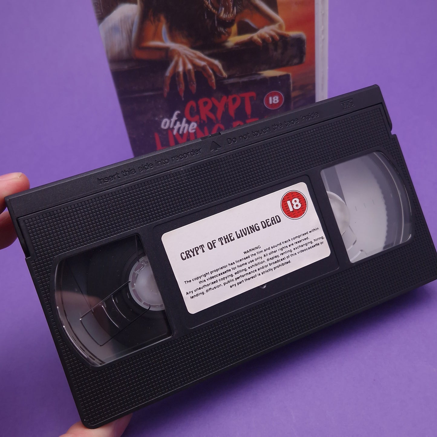 VHS Video ☆ CRYPT OF THE LIVING DEAD ☆ 80s Horror Big Box Ex Rental Vintage 18 cert