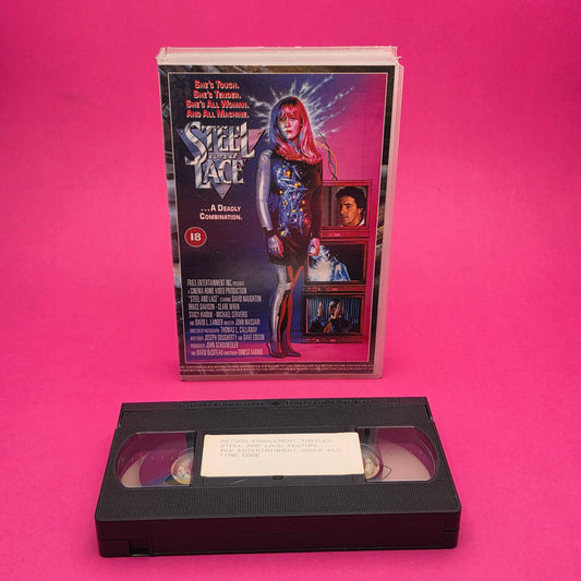 VHS Video ☆ STEEL LACE ☆ 18 Cert Big Box Ex-Rental SCREENER PROMO COPY Vintage Tape