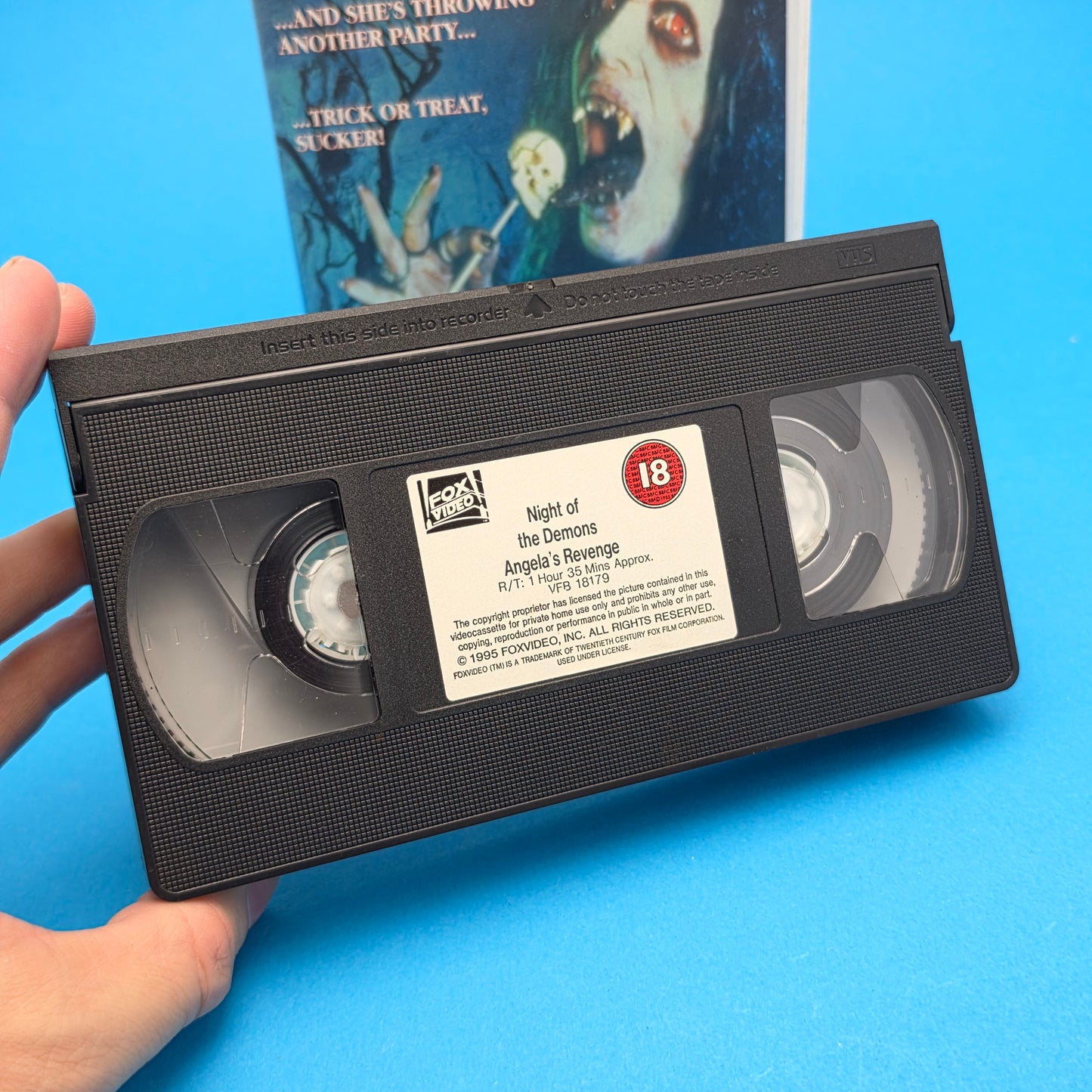 VHS Video ☆ NIGHT OF DEMONS ANGELAS REVENGE ☆ 18 Cert Big Box Ex Rental Vintage