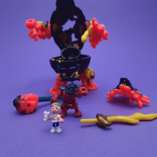 MIGHTY MAX ☆ MELTS LAVA BEAST Battle Warrior Vintage Figure Playset ☆ Complete Loose