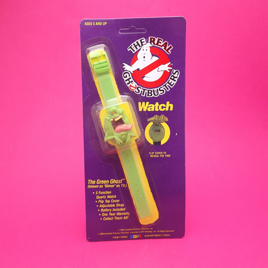 GHOSTBUSTERS ☆ THE GREEN GHOST SLIMER Watch Vintage ☆ CARDED Hope 80s