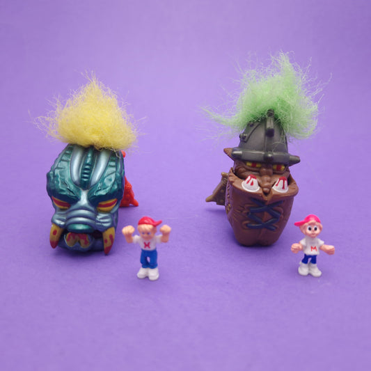 MIGHTY MAX ☆ Berserker & Anthrax Dread Heads Vintage with Figures Playset ☆ Loose