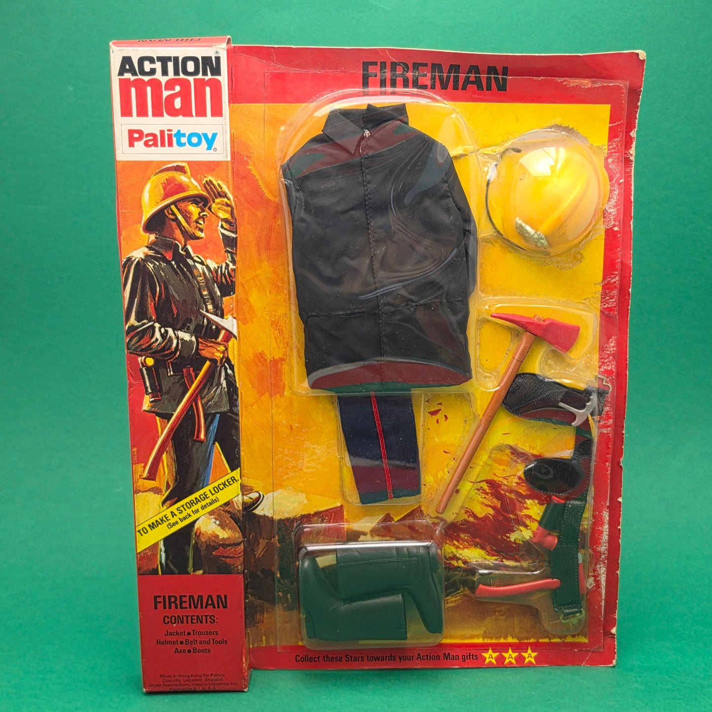 ACTION MAN ☆ FIREMAN Outfit for Figure ☆ Carded Original Vintage Palitoy
