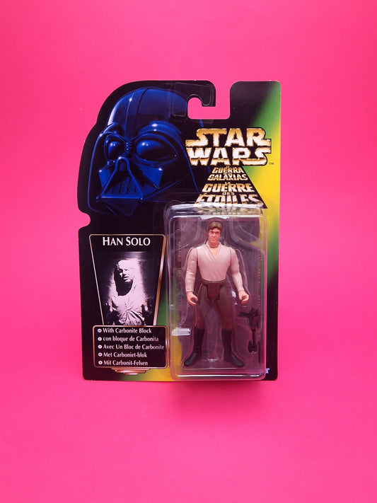 STAR WARS POTF ☆ HAN SOLO CARBONITE BLOCK Figure ☆ MOC Sealed Carded Kenner Power of the Force