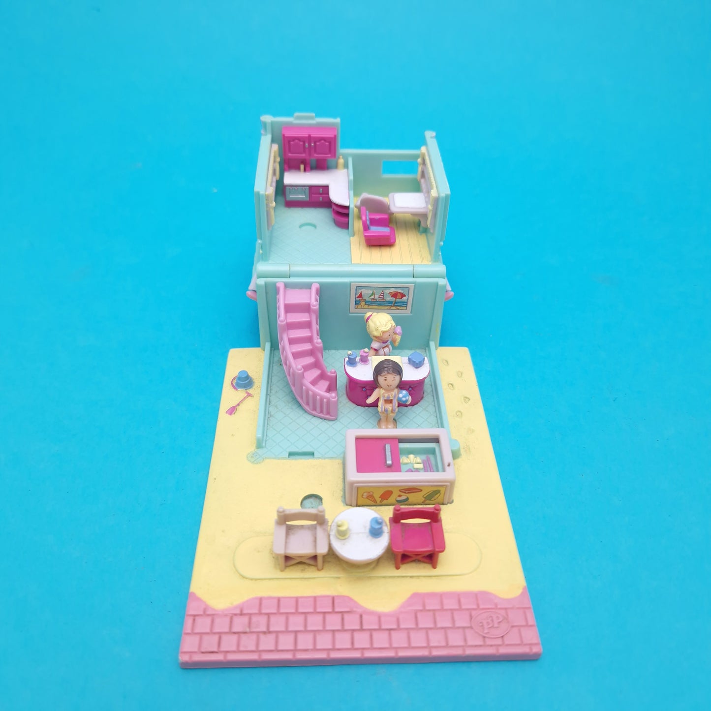 POLLY POCKET ☆ BEACH CAFE Vintage Figure Playset Complete ☆ Original 1993