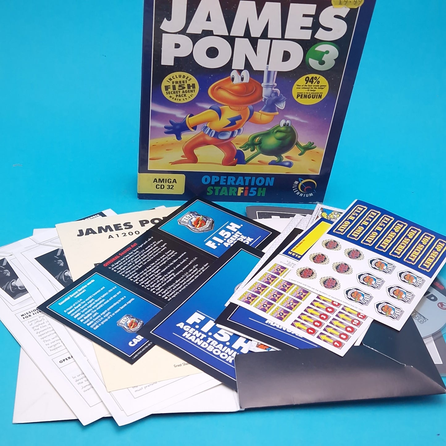 AMIGA CD32 ☆ JAMES POND 3 ☆ BIG BOX BOXED Vintage Retro Game Commodore 90s