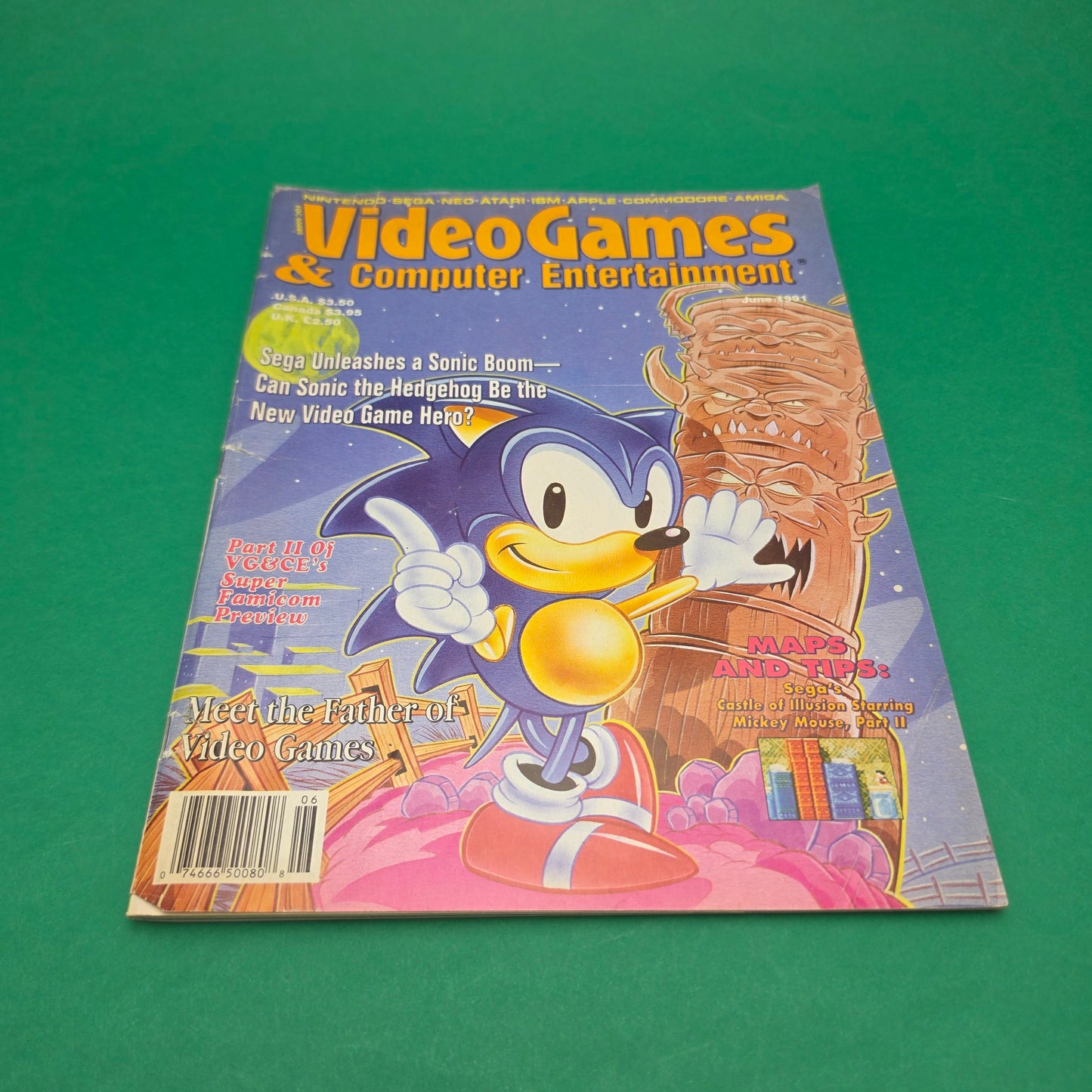 VIDEO GAMES AND COMPUTER ENTERTAINMENT ☆ SONIC COVER JUNE 1991  ☆ Retro Gaming Magazine