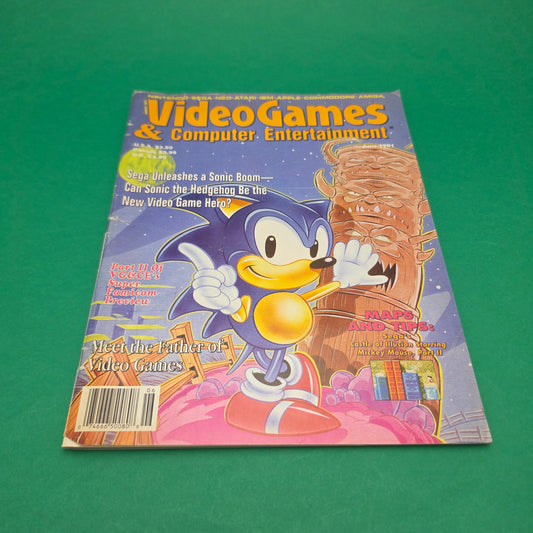 VIDEO GAMES AND COMPUTER ENTERTAINMENT ☆ SONIC COVER JUNE 1991  ☆ Retro Gaming Magazine