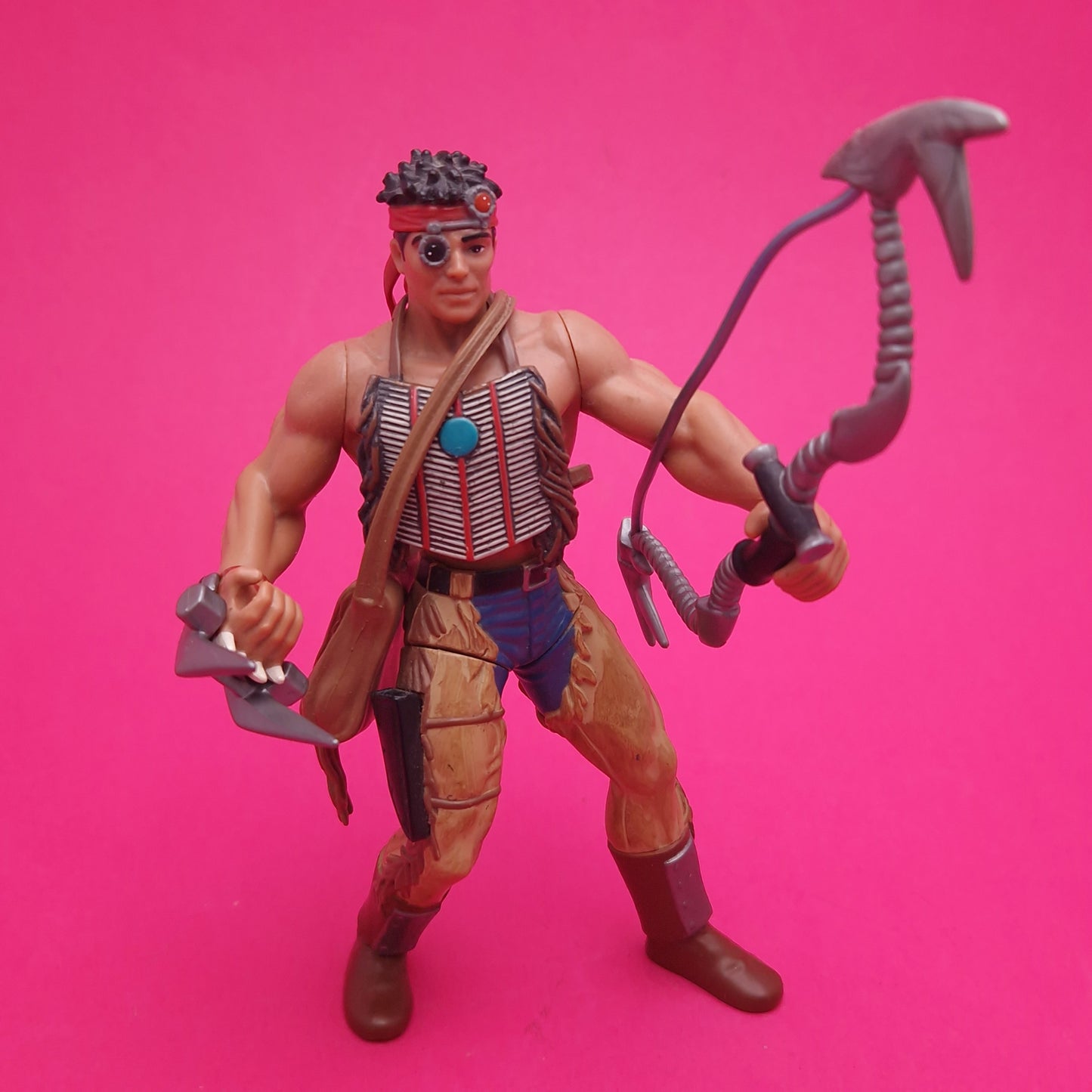 TUROK ☆ JOSHUA FIRESEED Dinosaur Hunter & PRIMAGEN Vintage Action Figure ☆ Playmates Loose 1998