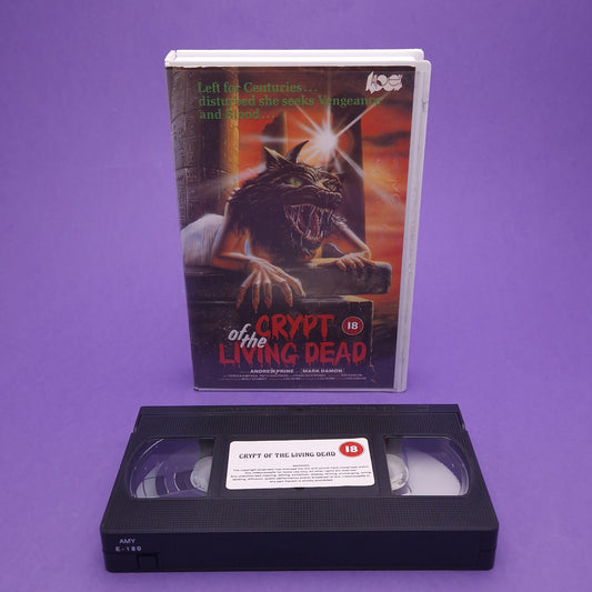 VHS Video ☆ CRYPT OF THE LIVING DEAD ☆ 80s Horror Big Box Ex Rental Vintage 18 cert
