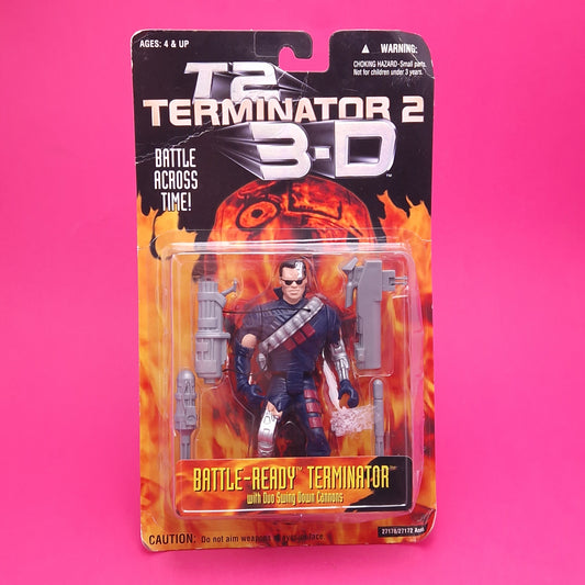 TERMINATOR 2 ☆ 3D BATTLE-READY TERMINATOR Vintage Figure ☆ Sealed Carded Kenner 90s