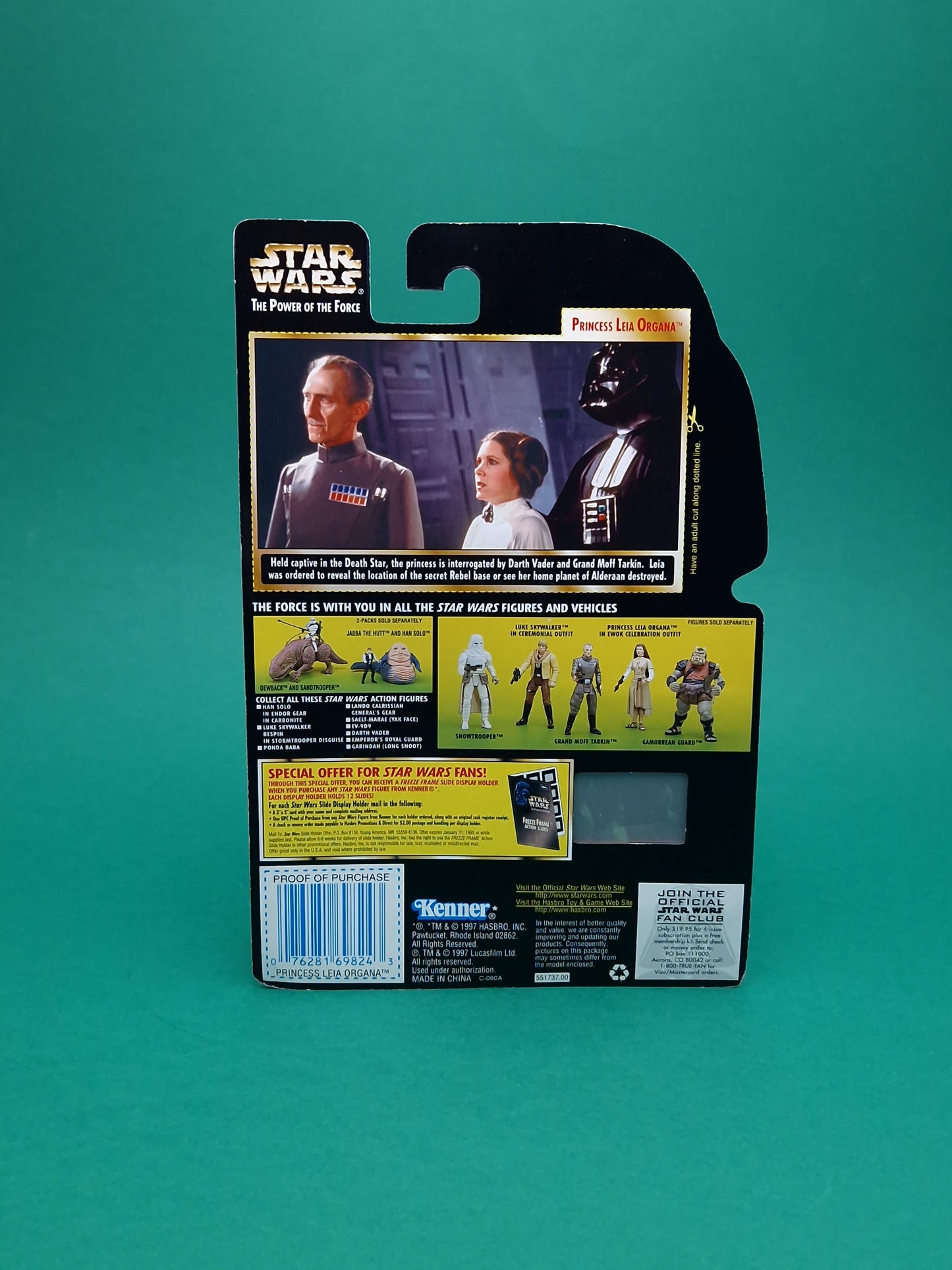 STAR WARS POTF ☆ Freeze Frame PRINCESS LEIA ORGANA Figure ☆ MOC Sealed Carded Kenner Power of the Force