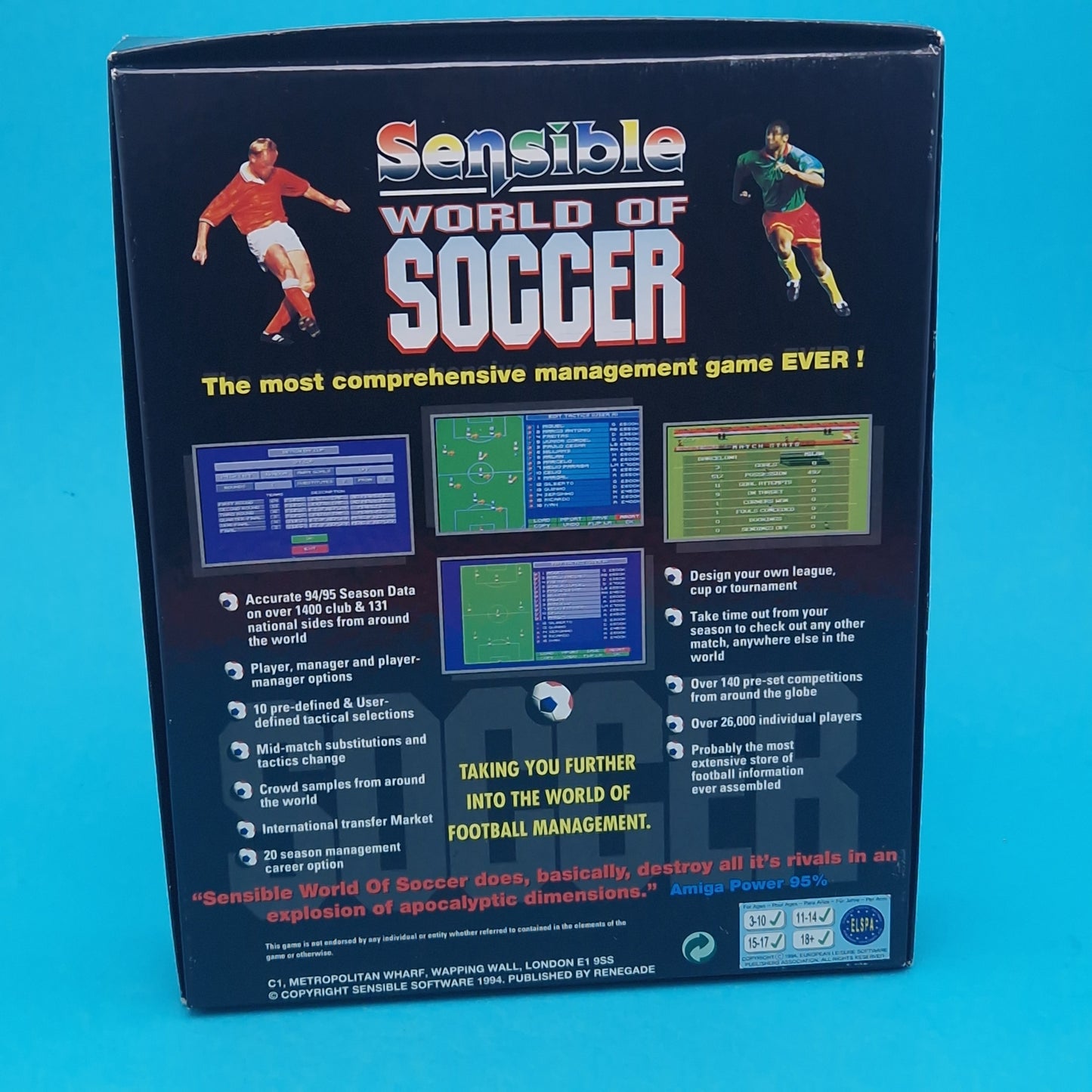AMIGA ☆ SENSIBLE WORLD OF SOCCER ☆ BOXED Vintage Retro Game Commodore