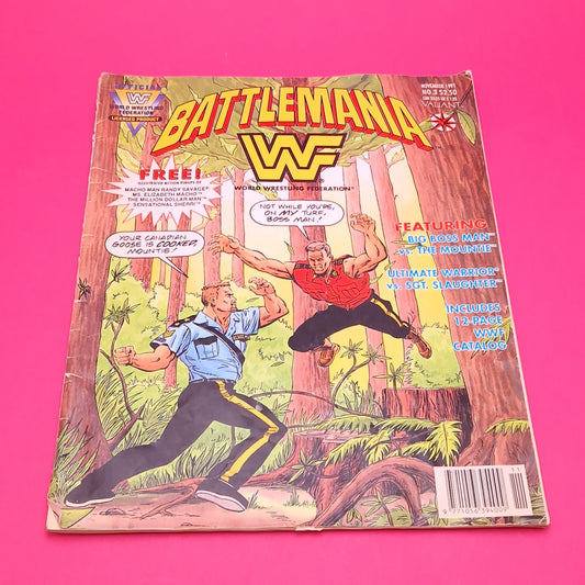 WWF COMIC ☆ BATTLEMANIA Issue #03 November Vintage Wrestling ☆ Titan Sports Valiant
