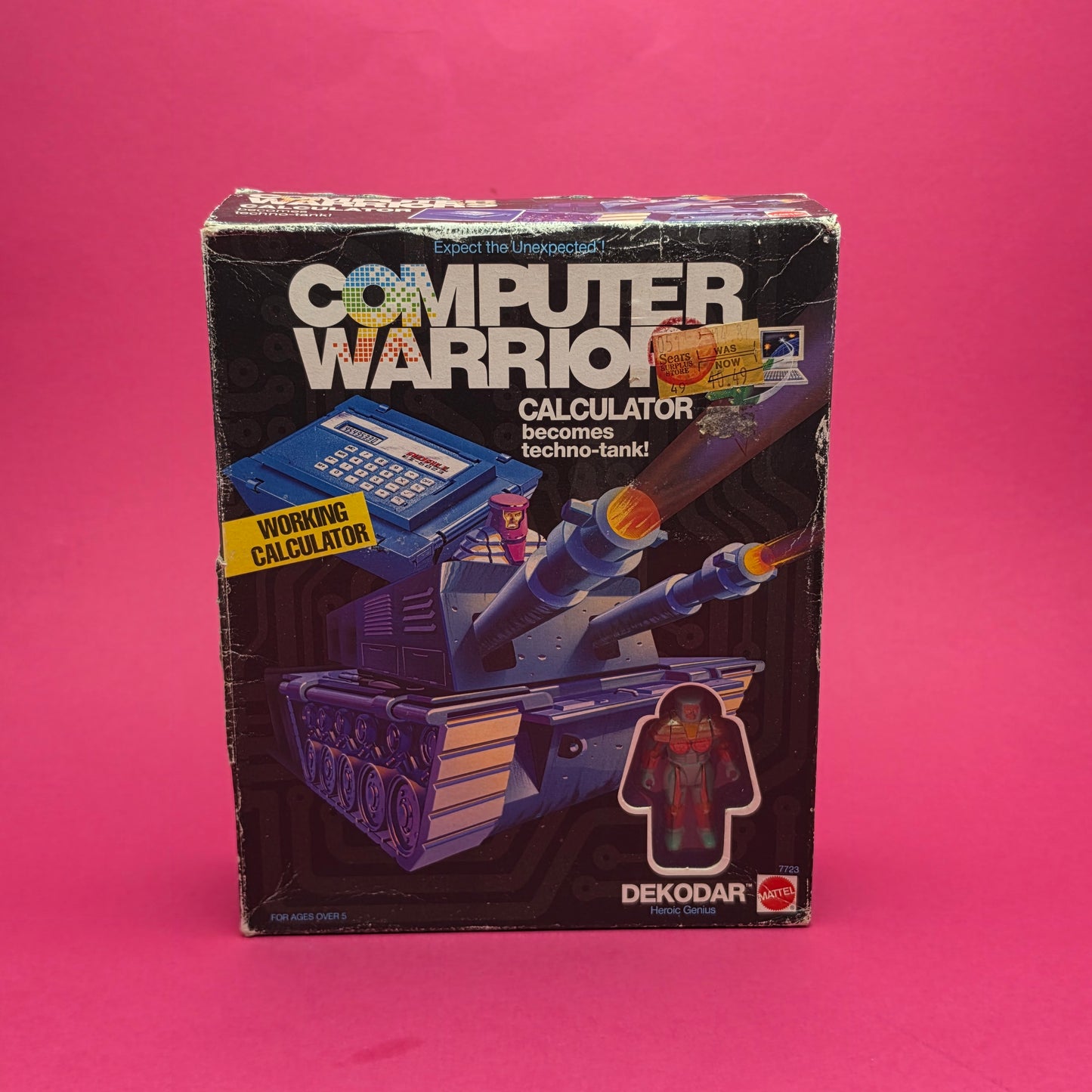 COMPUTER WARRIORS ☆ CALCULATOR Dekodar Figure Vehicle ☆ Sealed Boxed 80s Mattel