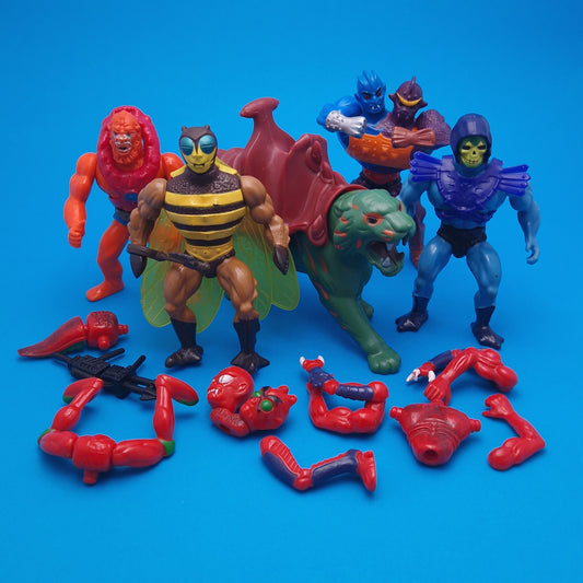 MASTERS OF THE UNIVERSE ☆ 6x Bundle SKELETOR BUZZ OFF BEASTMAN TWO-BAD Vintage Figure ☆ MOTU Loose 80s Mattel