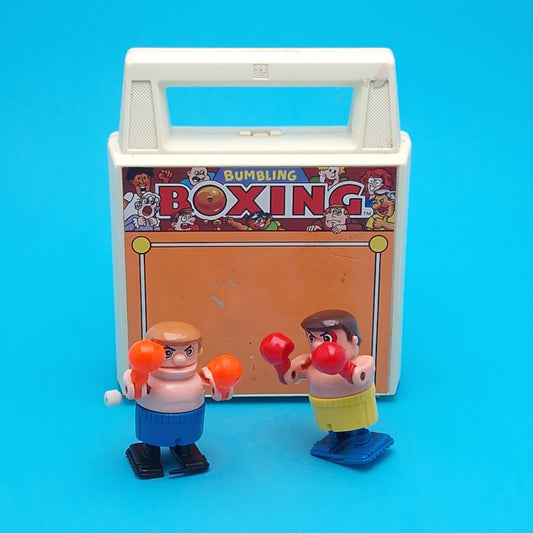 TOMY ☆ BUMBLING BOXING Figures Wind-up Playset ☆ Game 80s Case