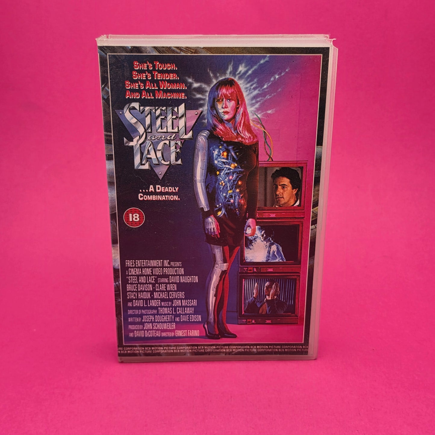 VHS Video ☆ STEEL LACE ☆ 18 Cert Big Box Ex-Rental SCREENER PROMO COPY Vintage Tape