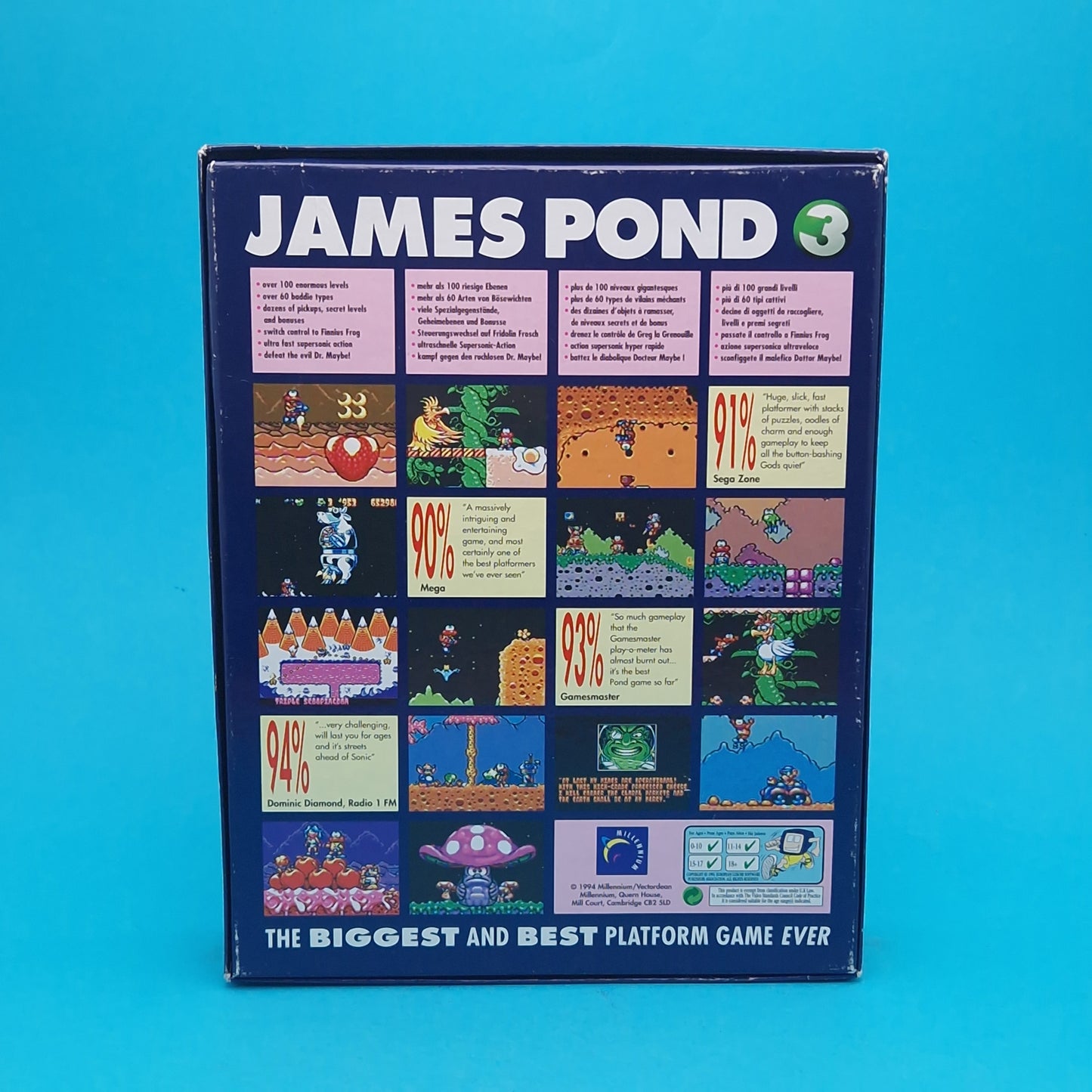 AMIGA CD32 ☆ JAMES POND 3 ☆ BIG BOX BOXED Vintage Retro Game Commodore 90s