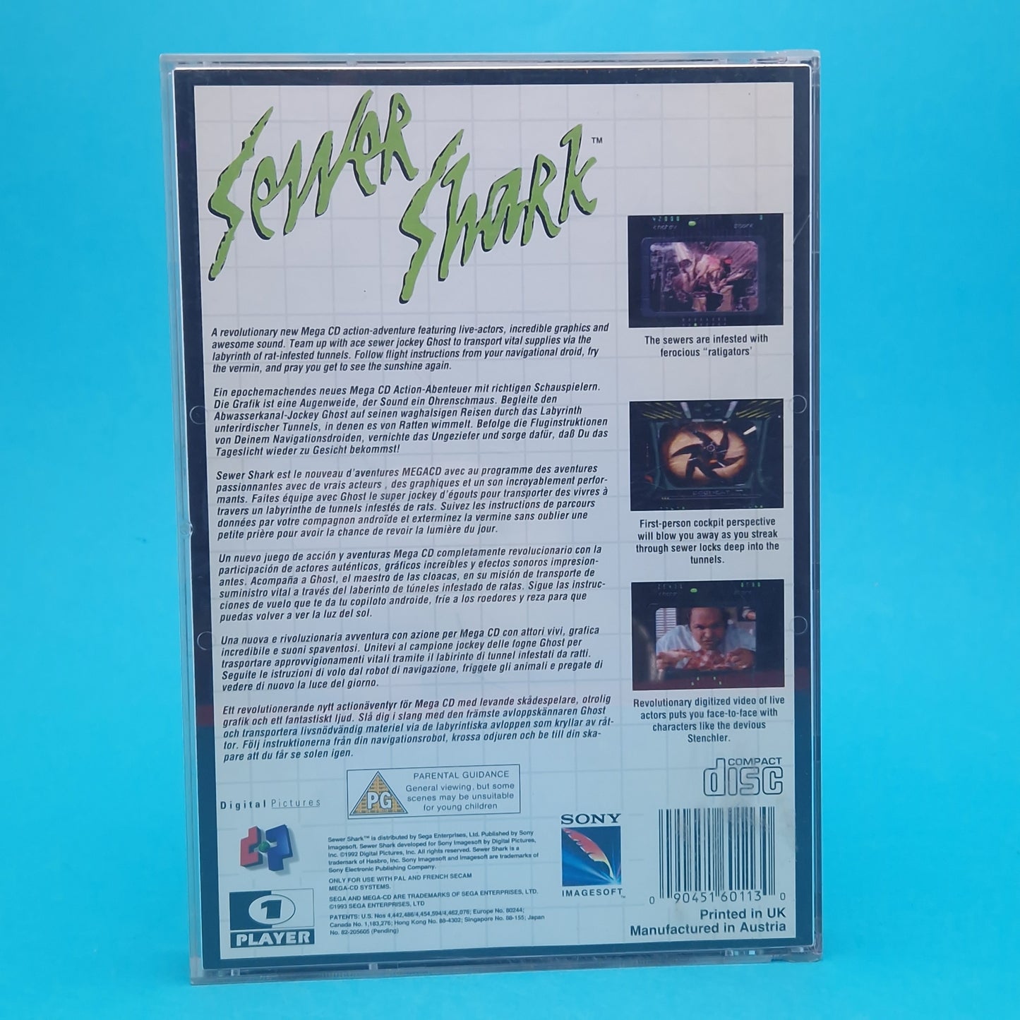 SEGA MEGA-CD ☆ SEWER SHARK ☆ Vintage Retro Game Boxed & Complete PAL CIB
