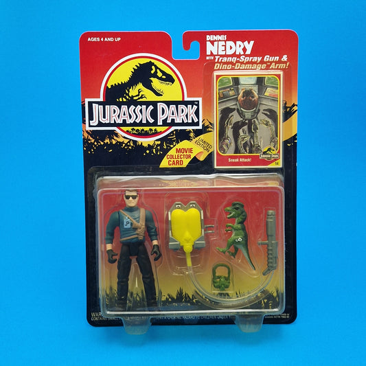 JURASSIC PARK DENNIS NEDRY JURASSIC PARK Vintage Figure ☆ Sealed MOC World Carded