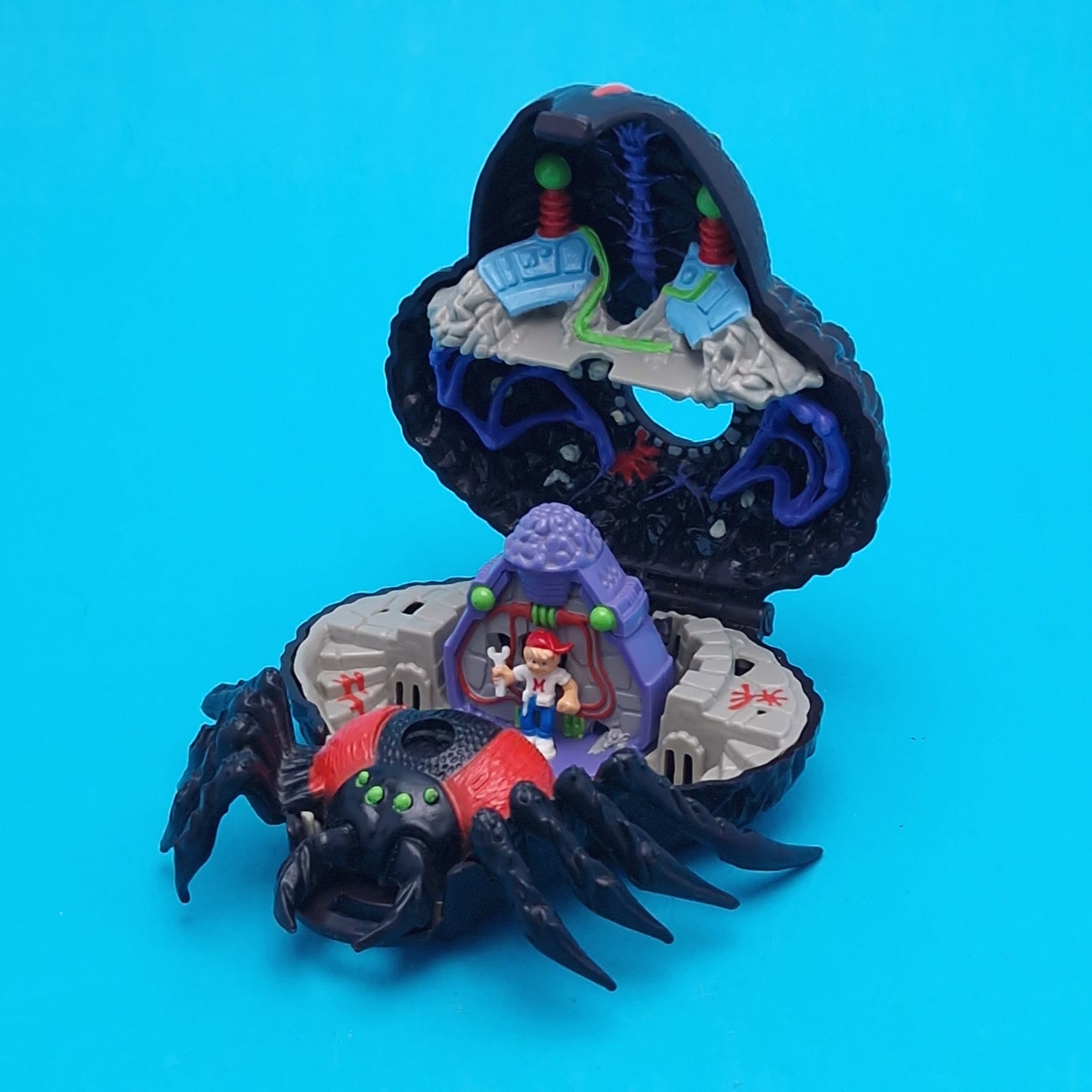 MIGHTY MAX ☆ TRAPPED BY ARACHNOID Doom Zone Vintage Figure Playset ☆ 90s