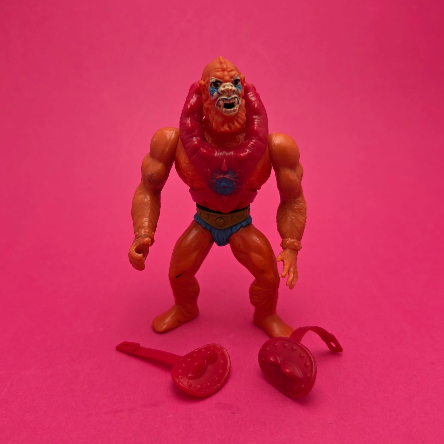 MASTERS OF THE UNIVERSE ☆ BEAST MAN RED Vintage Figure ☆ MOTU Beastman 80s Mattel Original