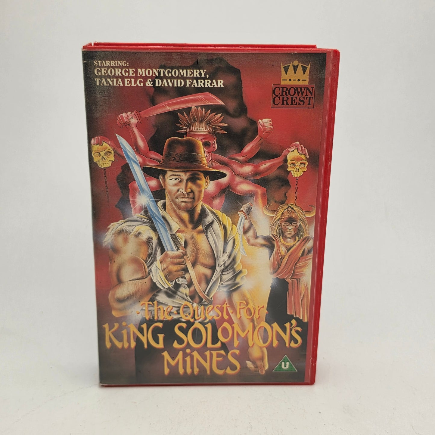 VHS Video ☆ THE QUEST FOR KING SOLOMONS MINES ☆ U Cert Vintage Tape Crown Crest