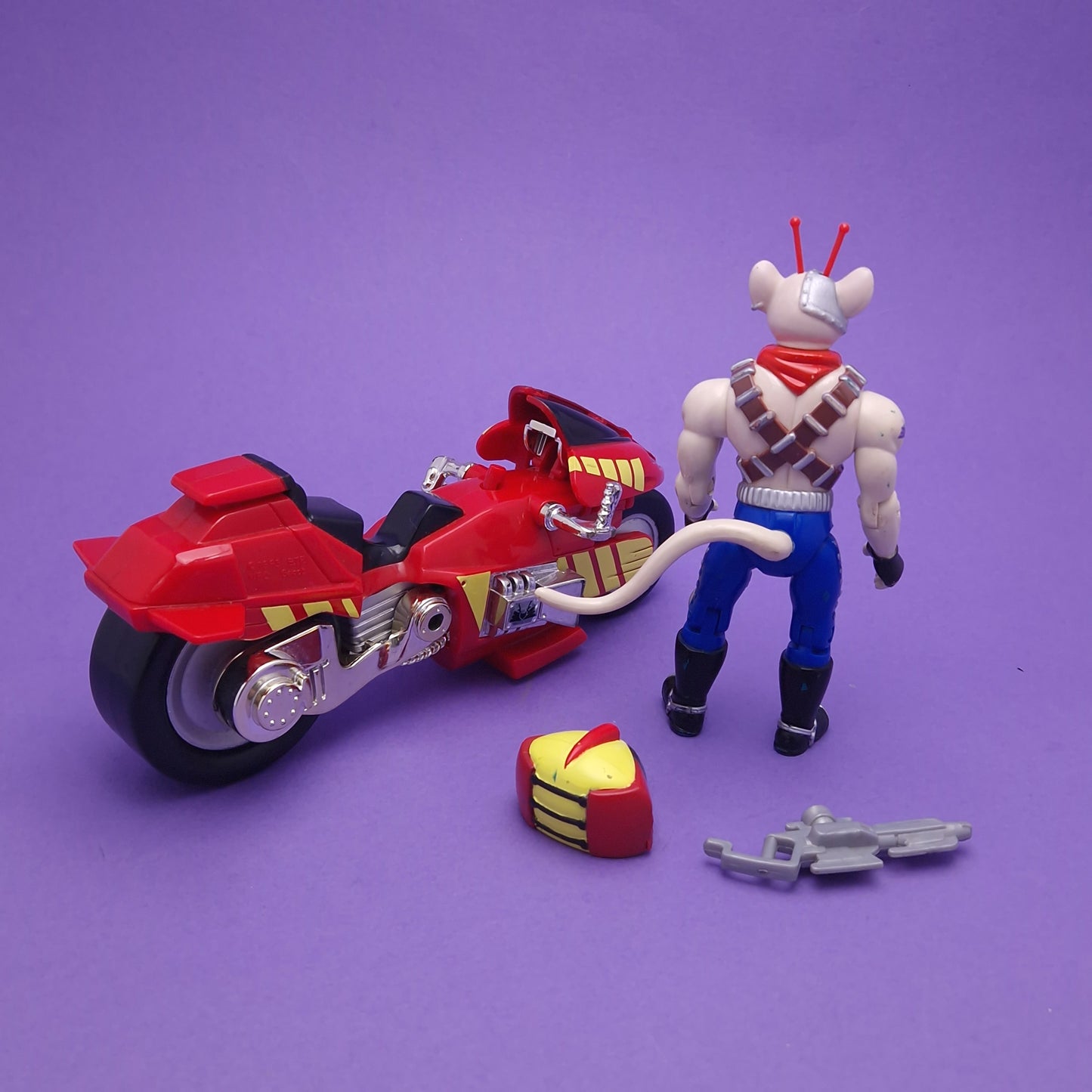 BIKER MICE FROM MARS ☆ VINNIE & RADICAL ROCKET SLED BIKE Vintage Figure ☆ 90s Loose BMFM