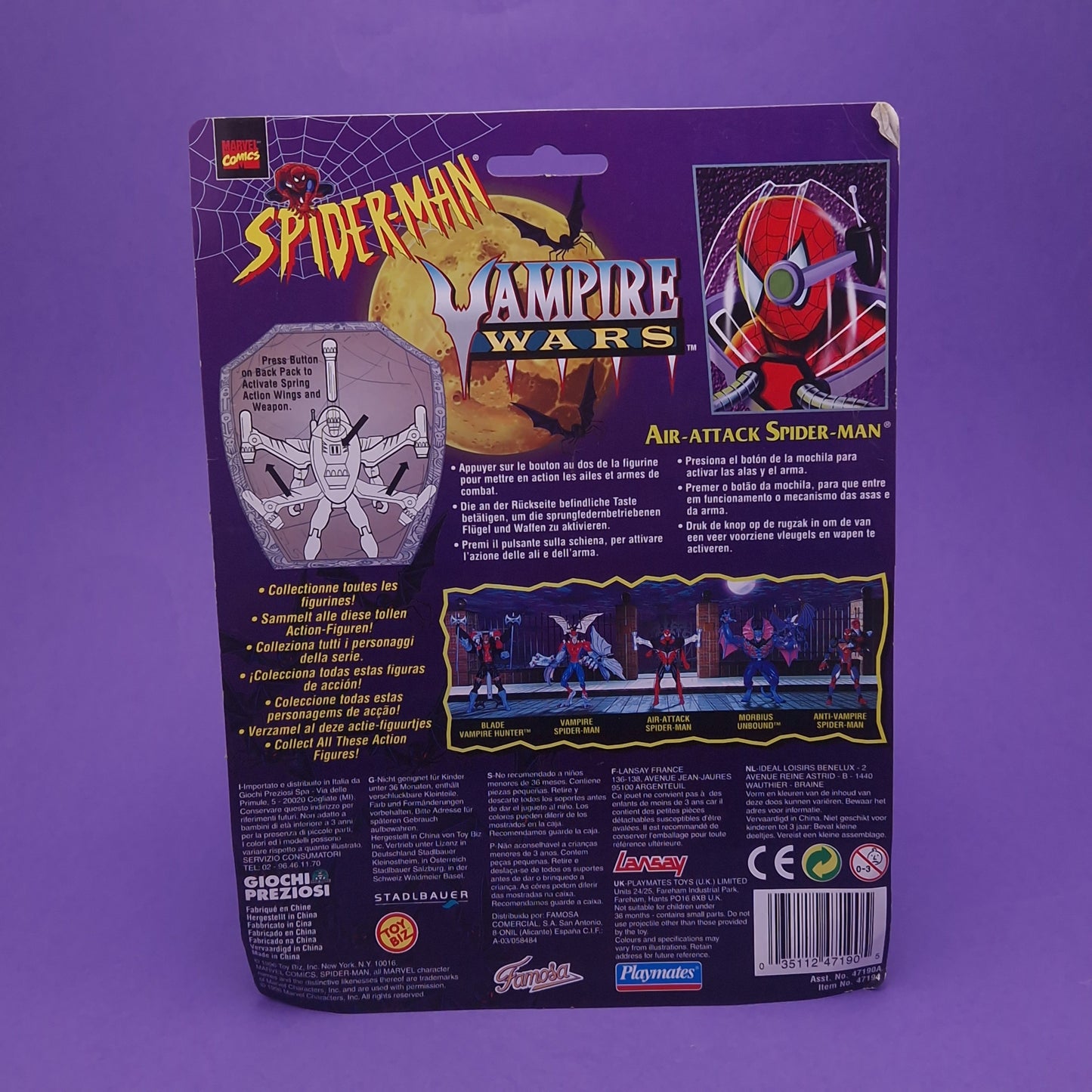 SPIDER-MAN ANIMATED SERIES ☆ AIR ATTACK VAMPIRE WARS Action Figure ☆ Marvel Toybiz 90s