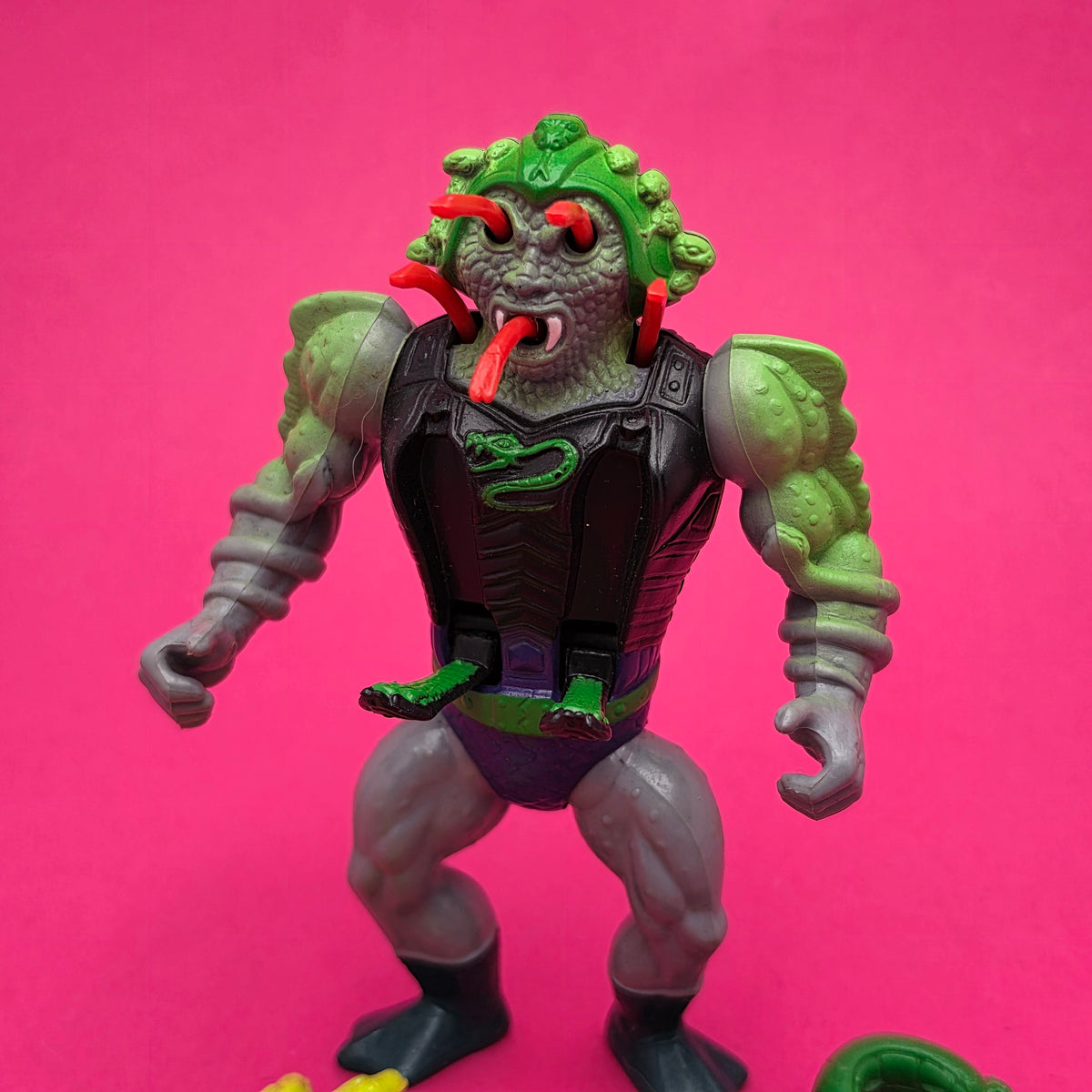 MASTERS OF THE UNIVERSE ☆ SNAKE FACE Vintage Figure ☆ MOTU card 80s Mattel