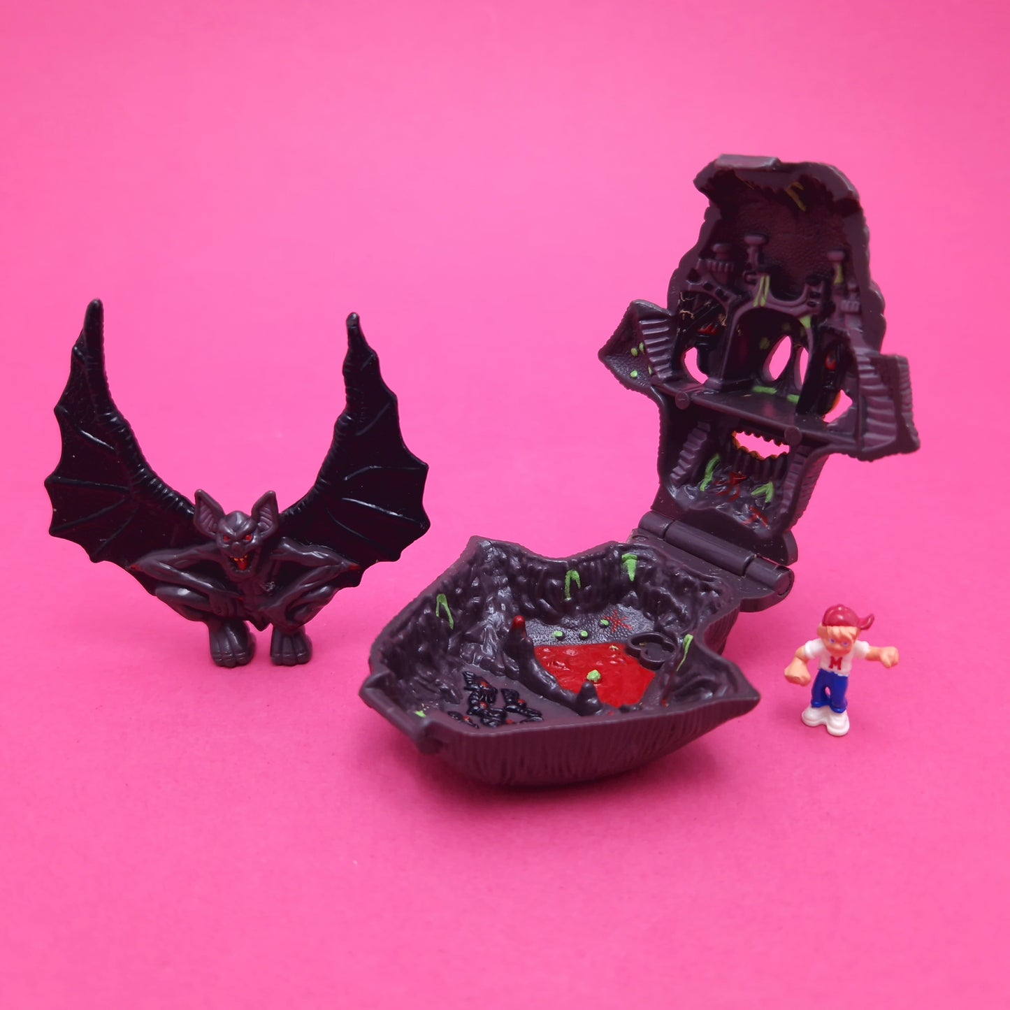 MIGHTY MAX ☆ VAMP BITER BAT NIGHTWING Horror Heads Vintage Figure Playset ☆ Complete