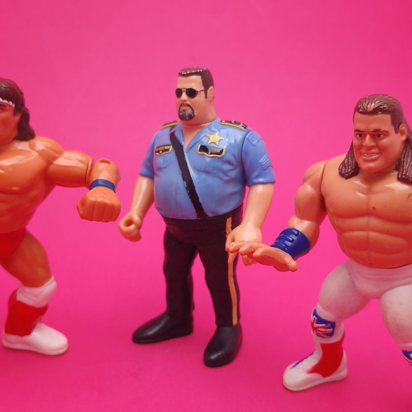 WWF HASBRO ☆ 3x Bundle BOSS MAN BULLDGOG TEXAS TORNADO Vintage Wrestling Figure ☆ Original 90s