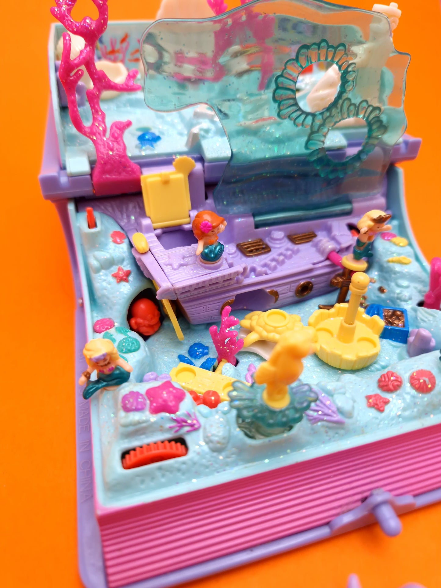 POLLY POCKET  ☆ SPARKING MERMAID ADVENTURE Enchanted Book Vintage Figure Playset ☆ Original 1995