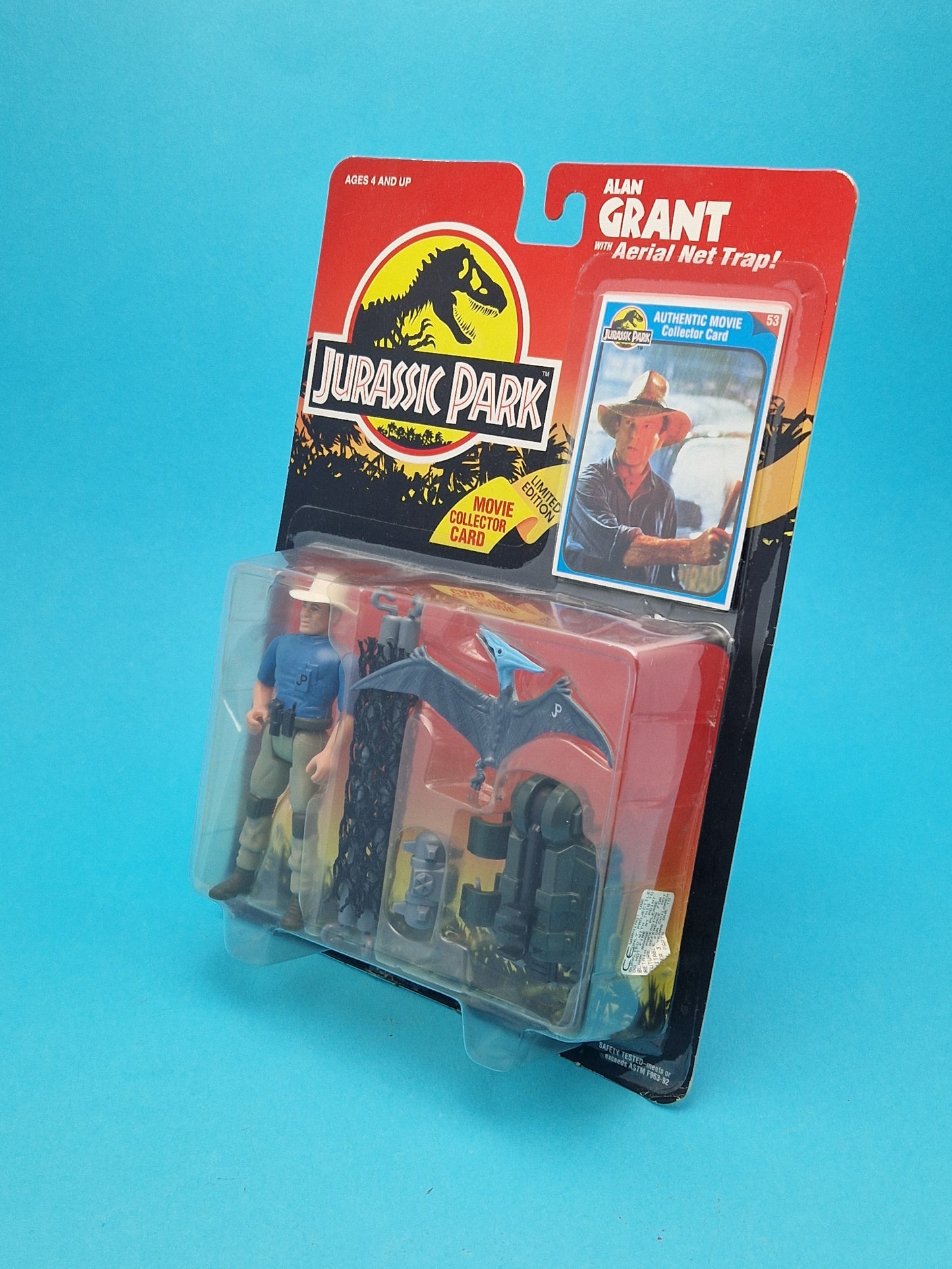 JURASSIC PARK ☆ ALAN GRANT Rare 3rd Edition MOVIE CARD Vintage Figure ☆ Sealed MOC World Carded