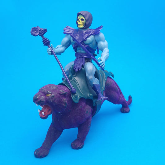 MASTERS OF THE UNIVERSE ☆ SKELETOR Complete PANTHOR Vintage Figure ☆ MOTU Loose 80s Mattel