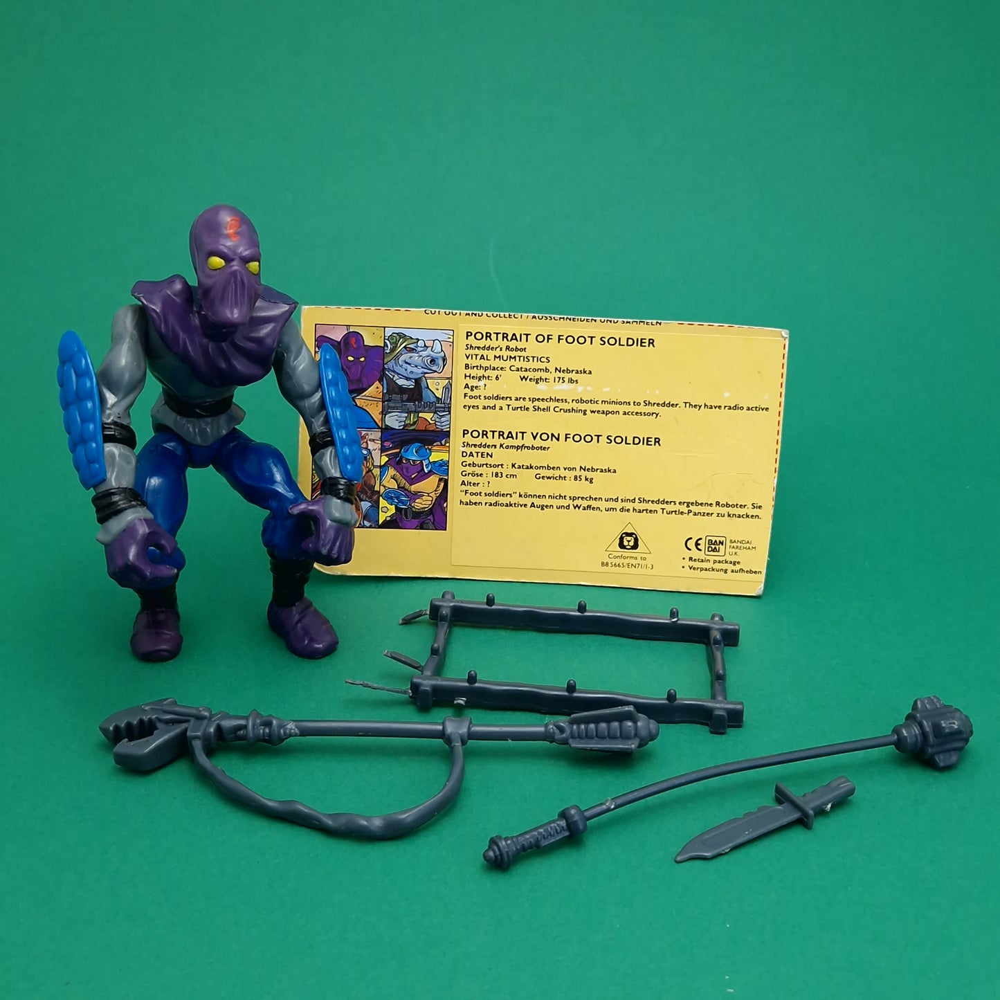 TEENAGE MUTANT NINJA TURTLES ☆ FOOT SOLDIER Vintage Action Figure ☆ Loose Bio