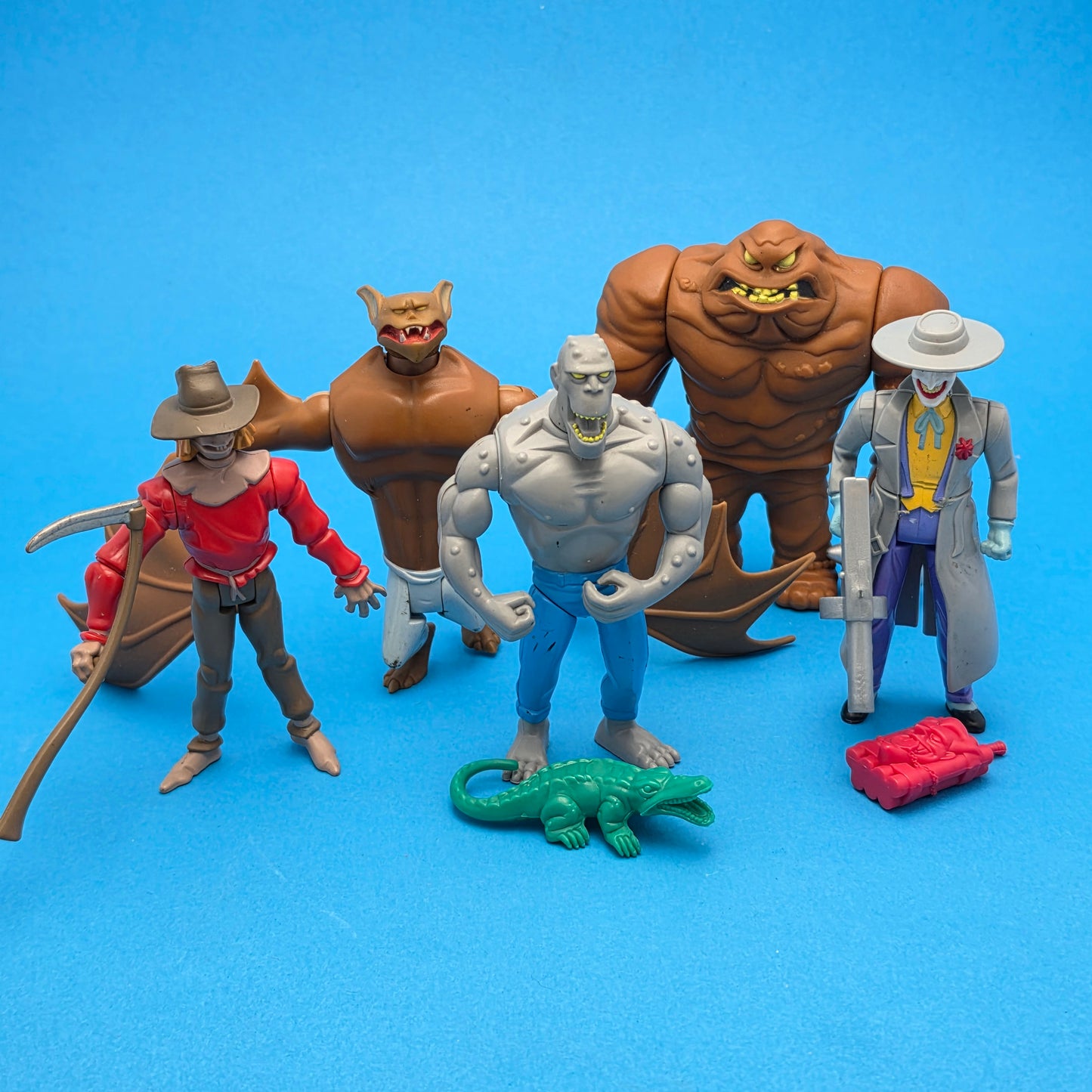 BATMAN THE ANIMATED SERIES ☆ KILLER CROC CLAYFACE JOKER MAN-BAT Figure ☆ Vintage 90s Kenner