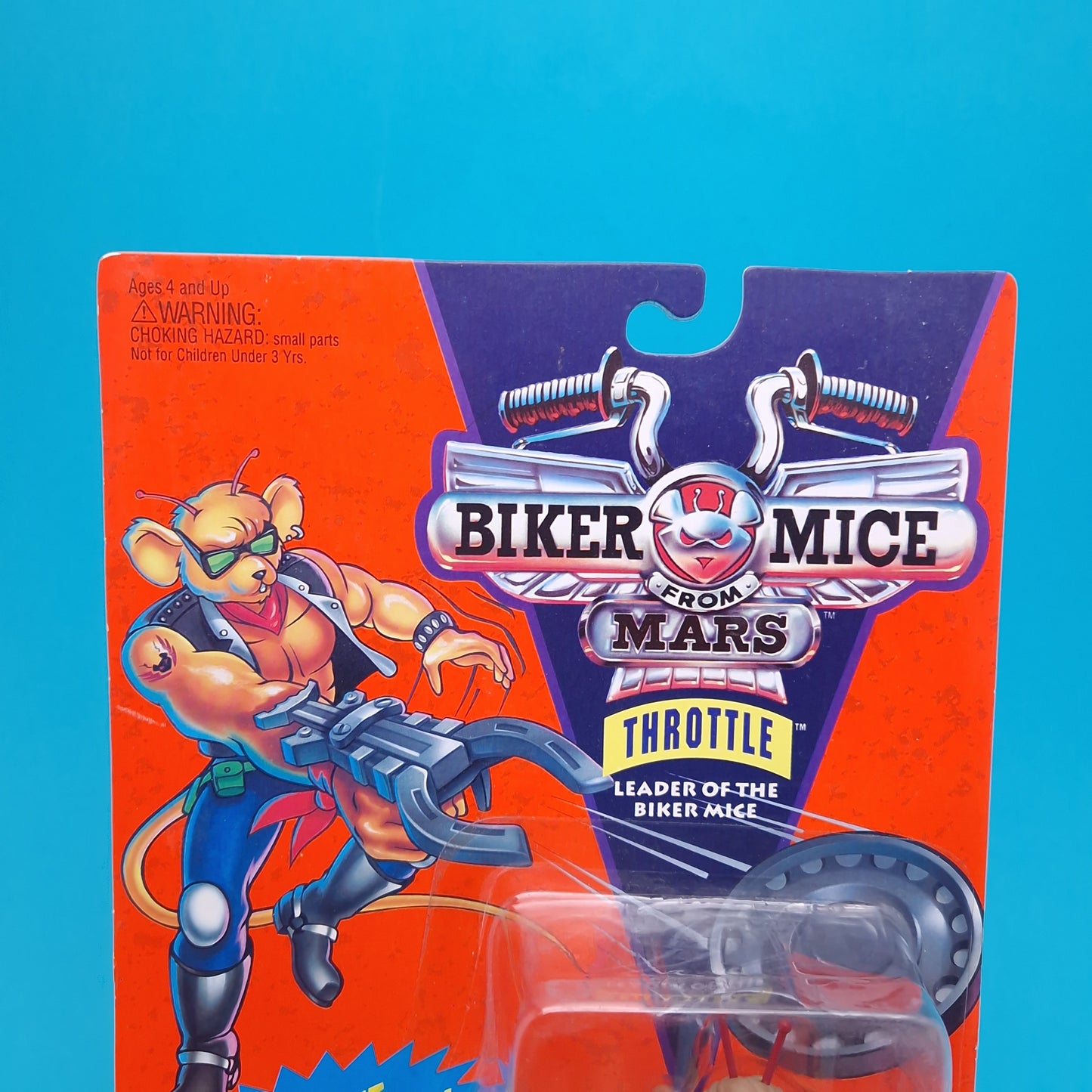BIKER MICE FROM MARS ☆ THROTTLE Carded Action Figure ☆ Sealed Vintage 90s