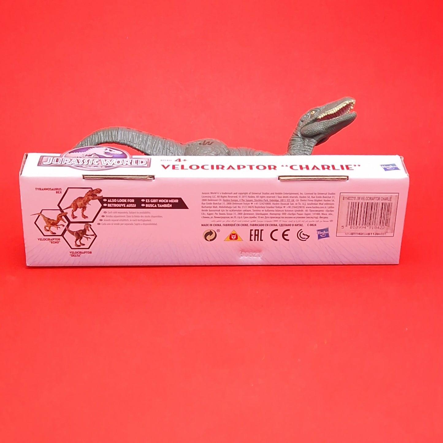JURASIC WORLD ☆ VELOCIRAPTOR CHARLIE Boxed Action Figure ☆ 2015 Sealed Hasbro