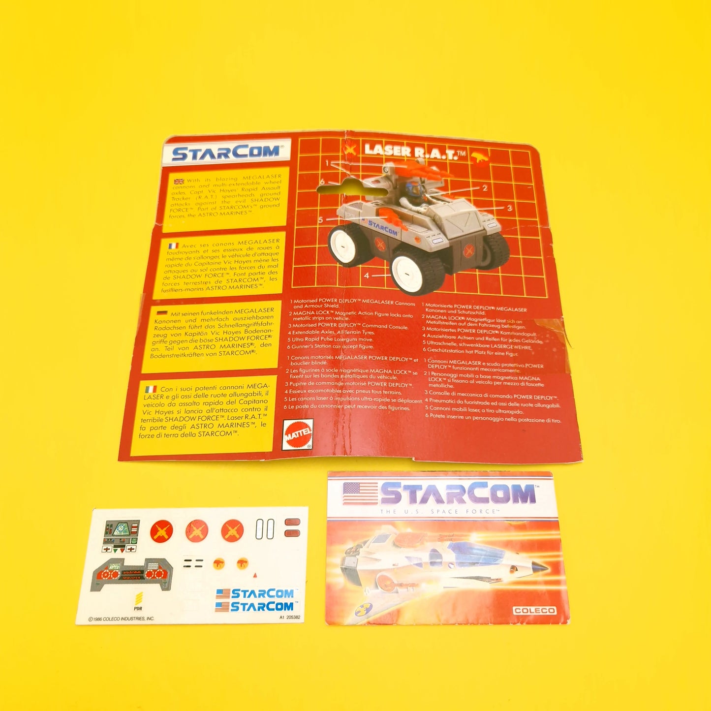 STARCOM ☆ LASER R.A.T RAT With Figure Vehicle ☆ 80's Loose Vintage Coleco Mattel Sticker sheet