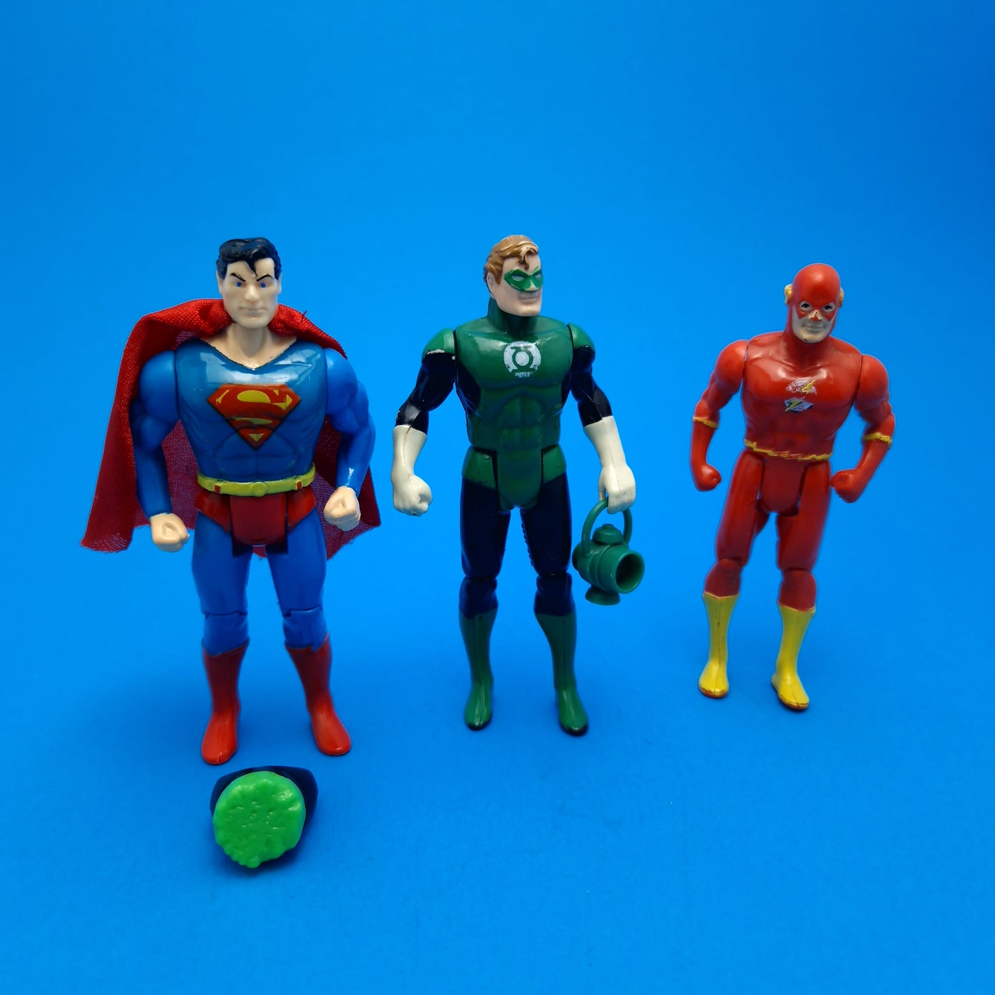 DC SUPERHEROES ☆ SUPERMAN GREEN LANTERN FLASH Figure ☆ Vintage Original 80s Toybiz