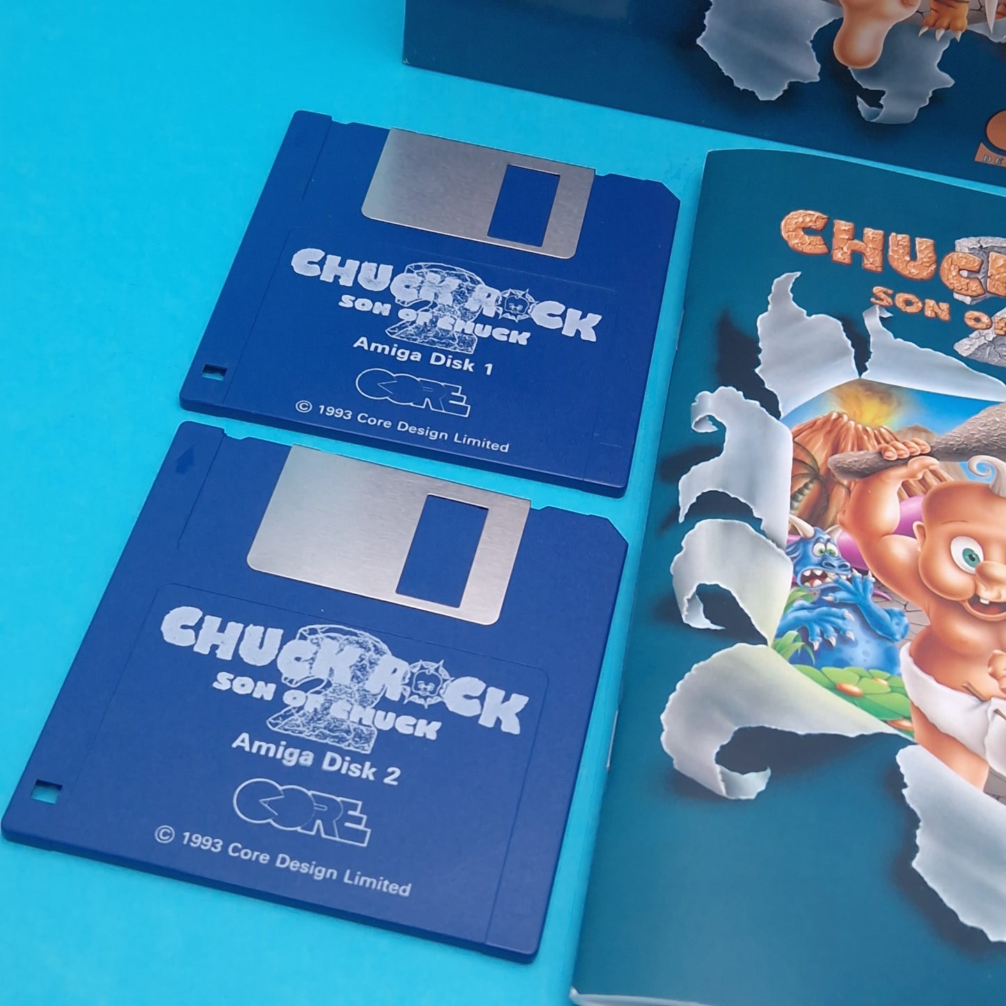 AMIGA ☆ CHUCK ROCK 2 SON OF CHUCK ☆ BOXED Vintage Retro Game Commodore