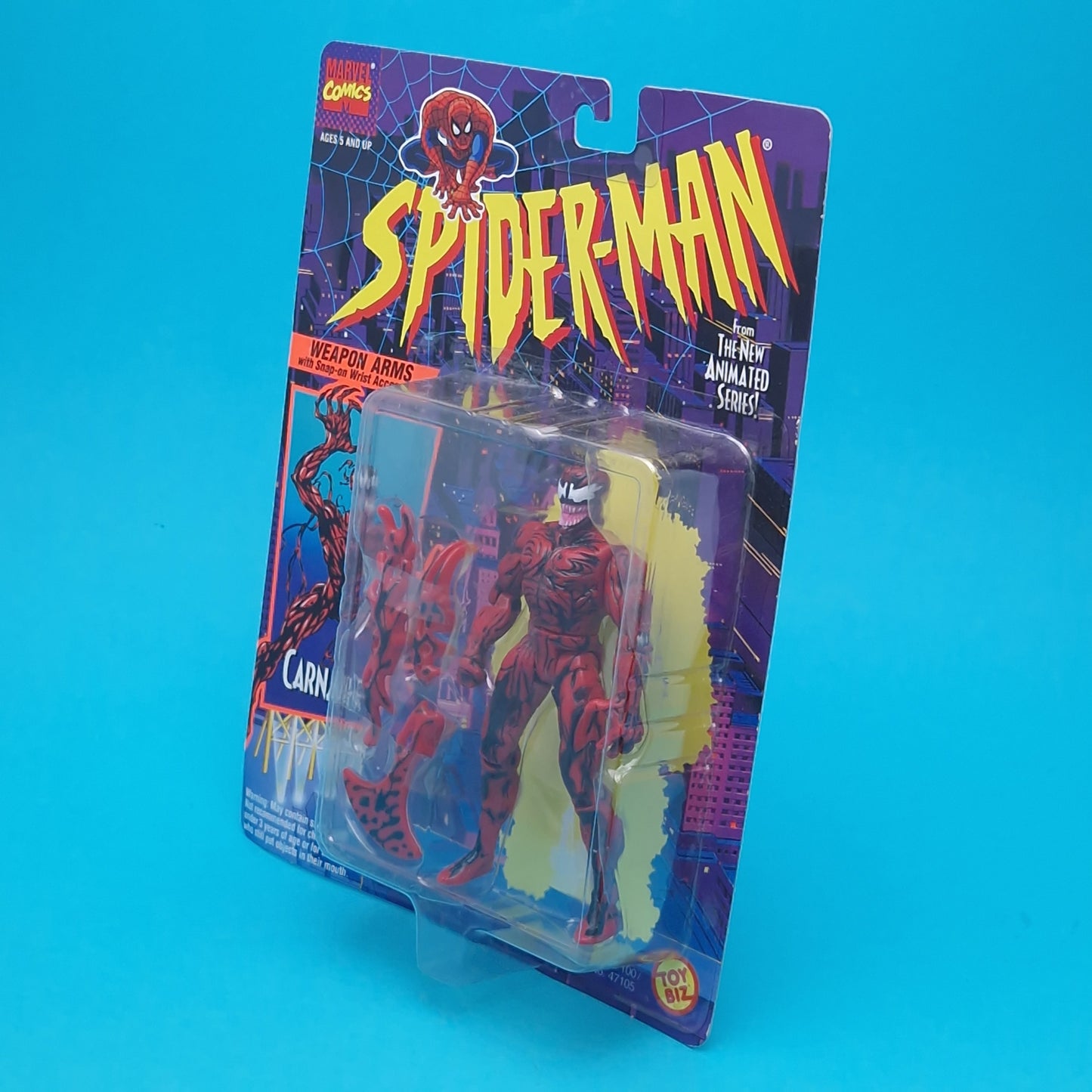 SPIDER-MAN ANIMATED SERIES ☆ CARNAGE Figure Marvel ☆ Carded Toybiz 90s Original