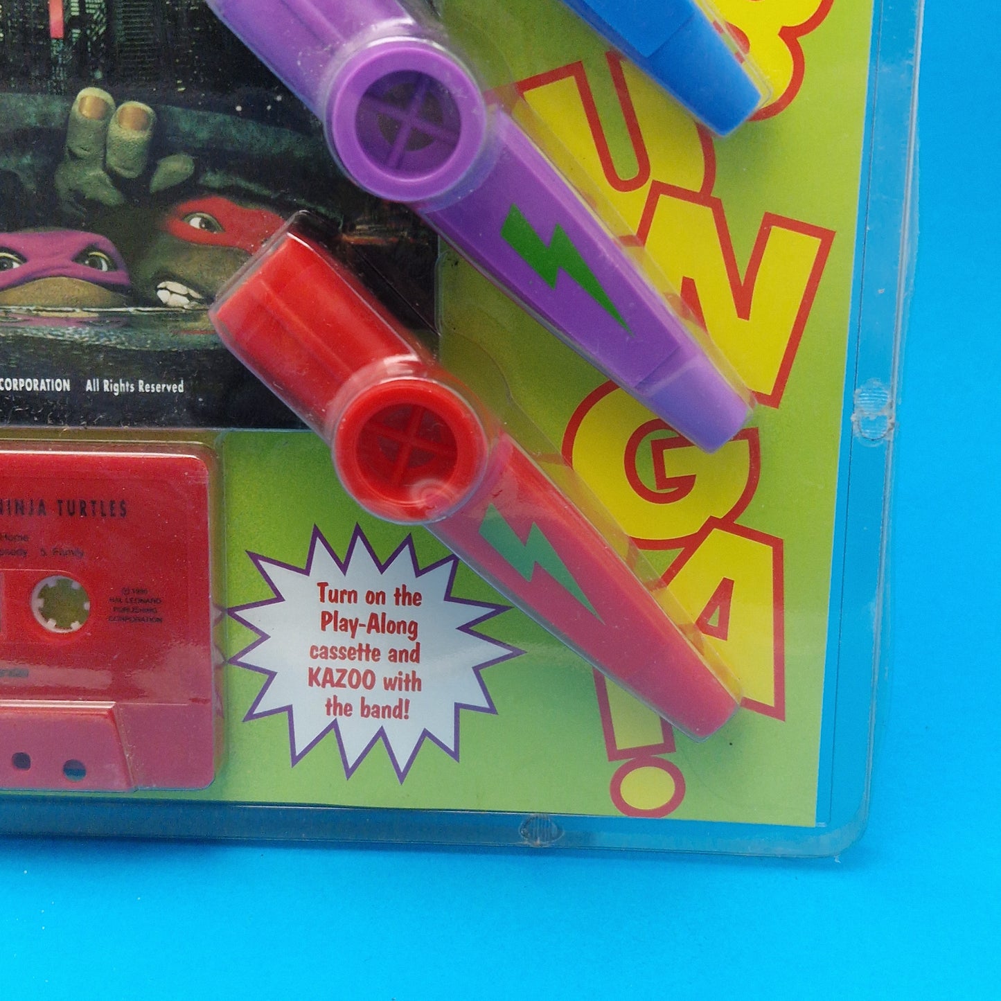 TEENAGE MUTANT NINJA TURTLES ☆ Turtle Power KAZOO Cassette Set Book SEALED Vintage ☆ 90s RARE HP