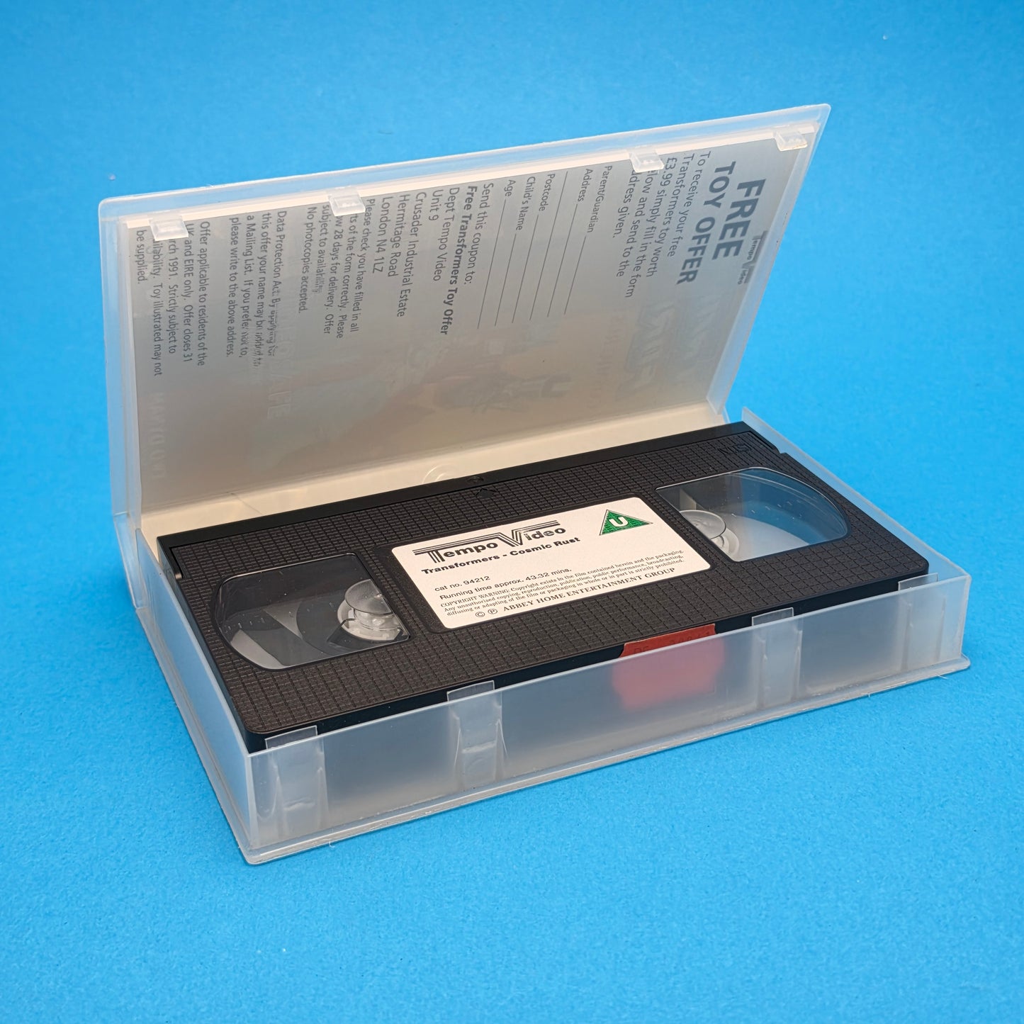 VHS Video ☆ TRANSFORMERS COSMIC RUST MASQUERADE ☆ U Cert Vintage Tape