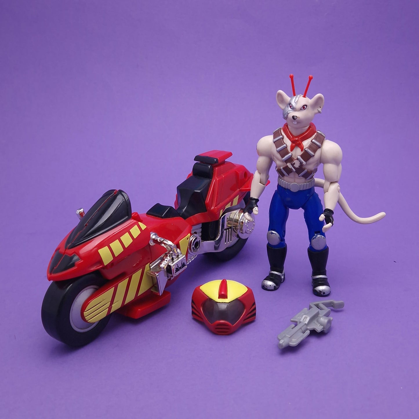 BIKER MICE FROM MARS ☆ VINNIE & RADICAL ROCKET SLED BIKE Vintage Figure ☆ 90s Loose BMFM