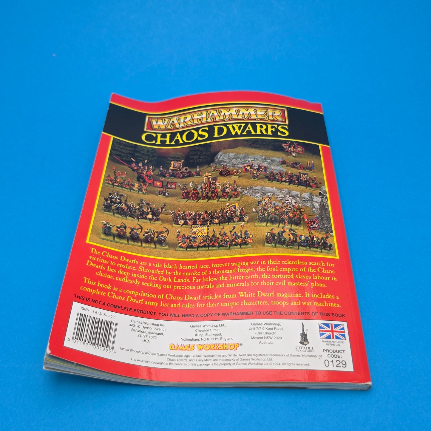 WARHAMMER ☆ CHAOS DWARFS Army Book Codex Fantasy Supplement 1994 OOP ☆ Vintage Original