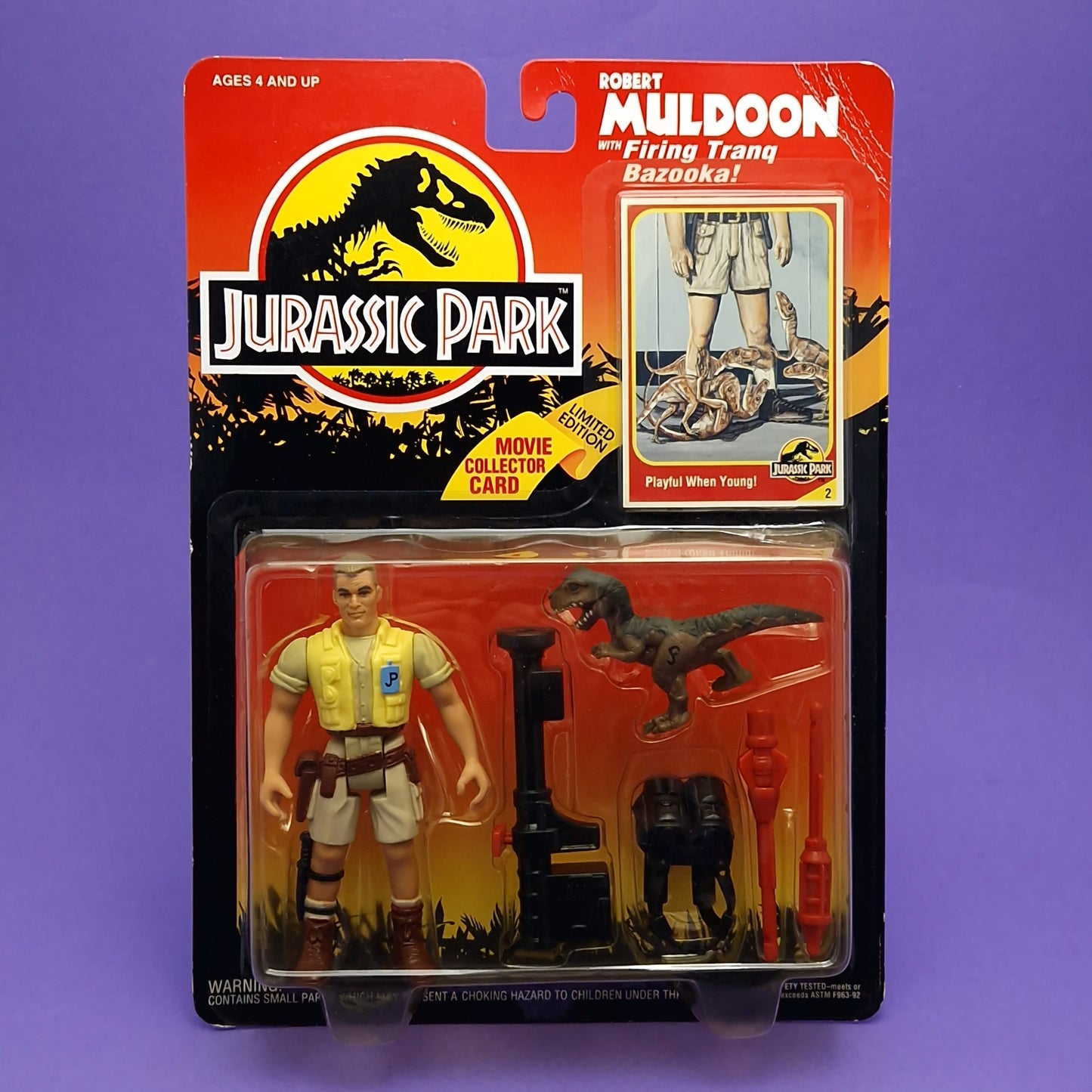 JURASSIC PARK ROBERT MULDOON Vintage Figure ☆ Sealed MOC World Carded