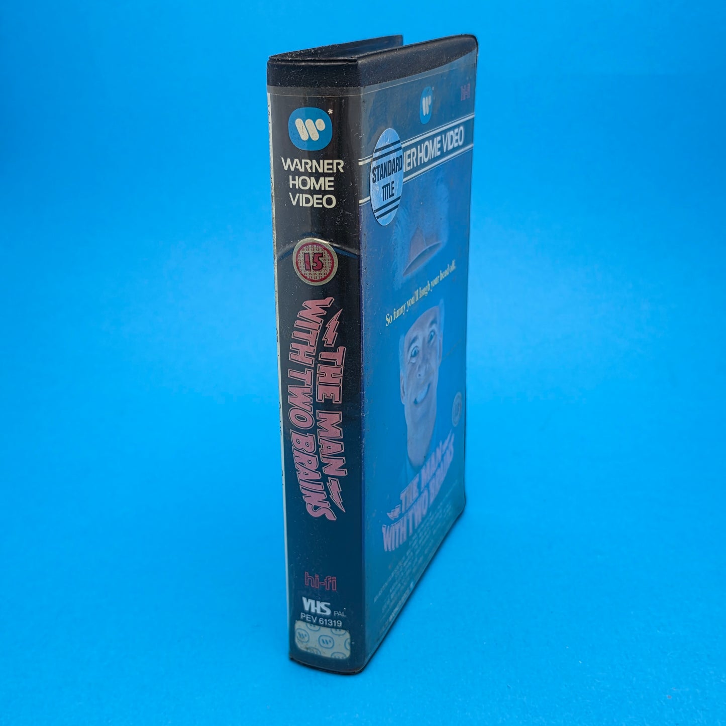 VHS Video ☆ THE MAN WITH TWO BRAINS ☆ 15 Cert Clam shell Big Warner Home Videol Vintage